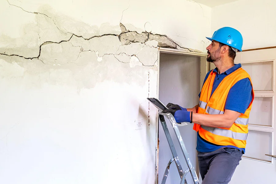 cracked wall structural repair Jeffersontown, KY